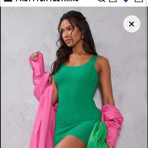 Green Rib Knit Mini Bodycon Dress